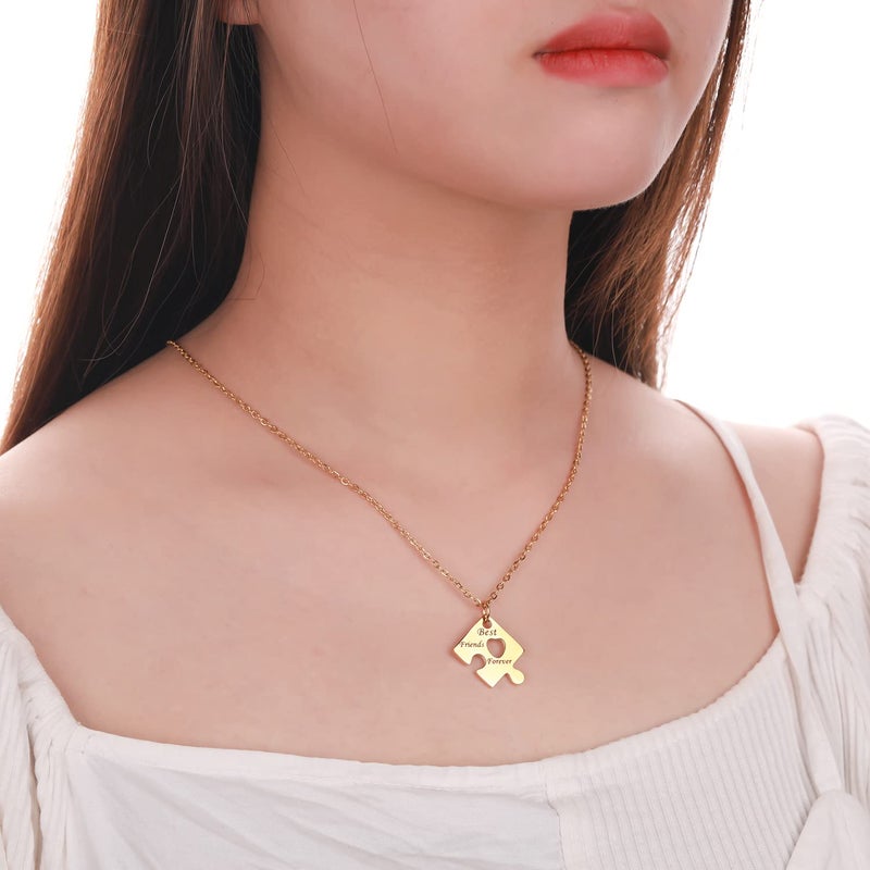 Yonhon 4 BFF Best Friend Necklace Puzzle Friendship Necklace for 4 - Image 5